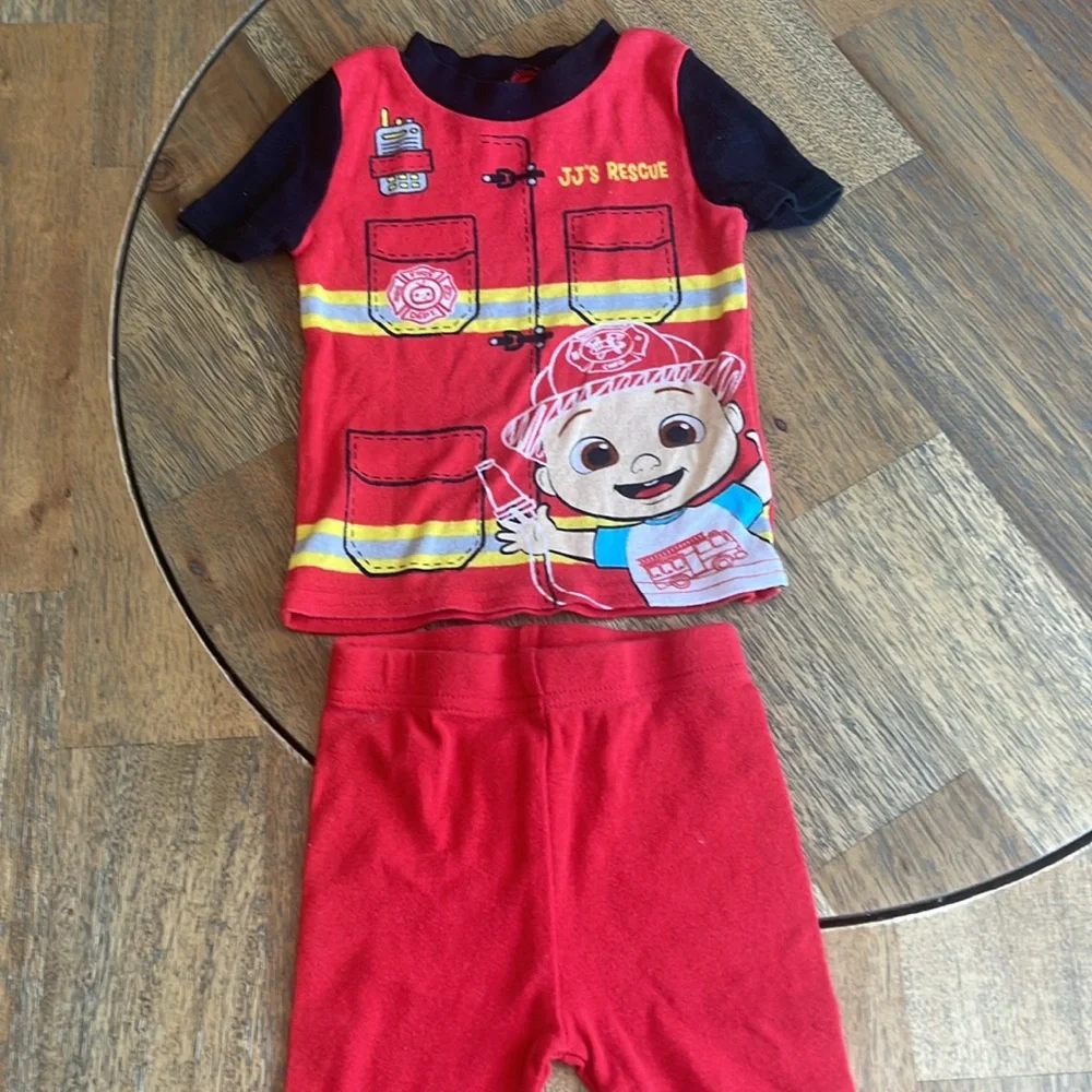 Kids‎ Pajama Set Bundle 12M CoComelon Firefighter Care Bears Gerber Surf 3-Pack